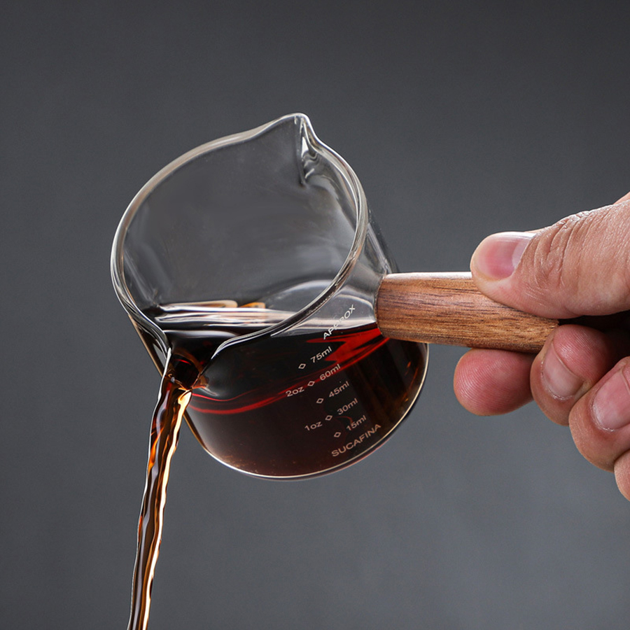 50-250 مللي مقبض الخشب الزجاج  - مراجعة Espresso Shot Glass وسعره